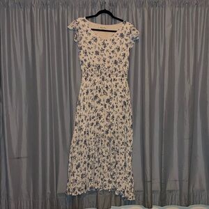 Indigo Rose Blue Floral Midi Dress